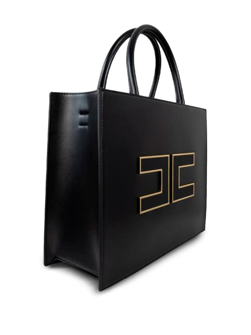 Elisabetta Franchi Structured Handbag With Prominent Logo Detail