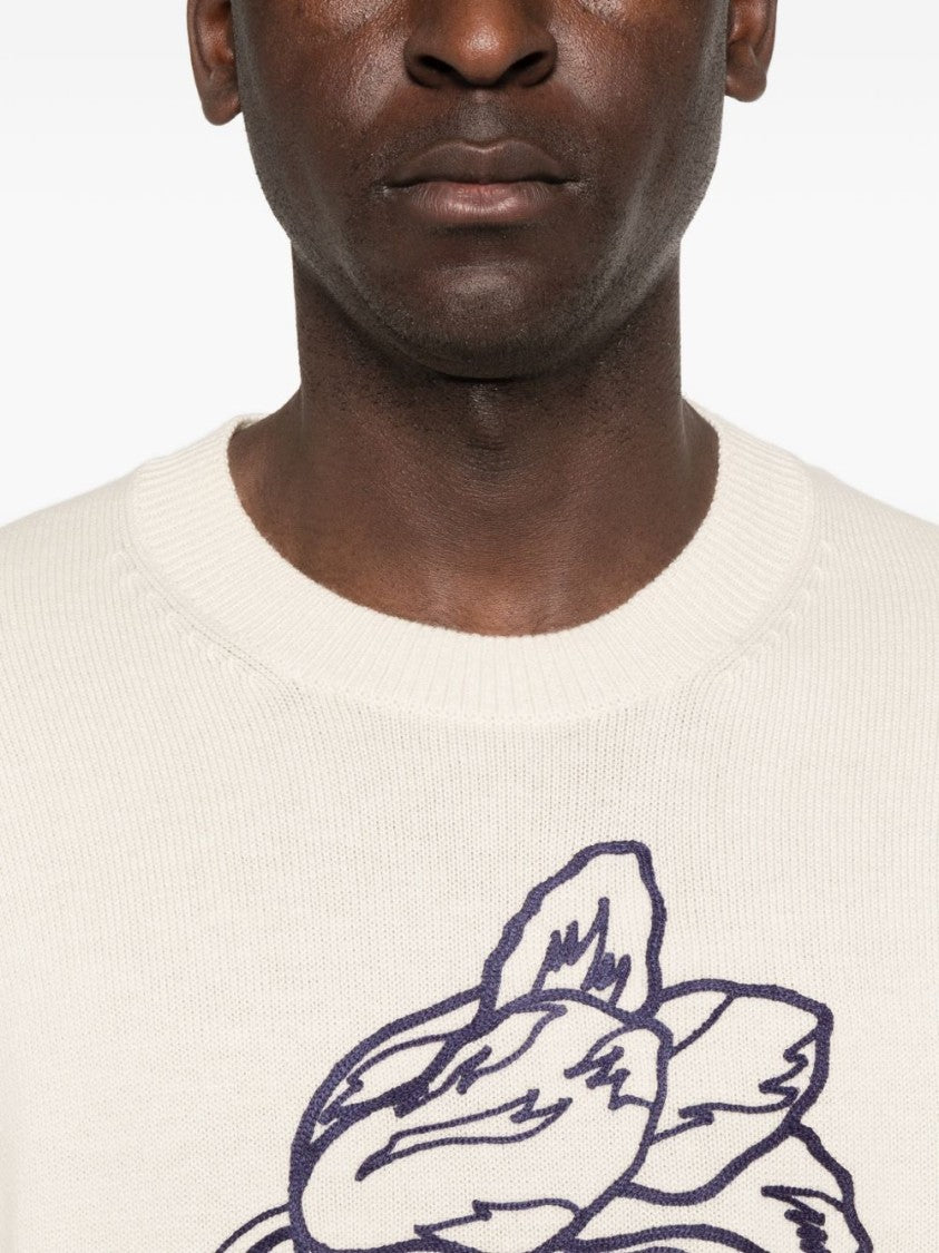 Kenzo V-Neck Long Sleeve Knit Sweater