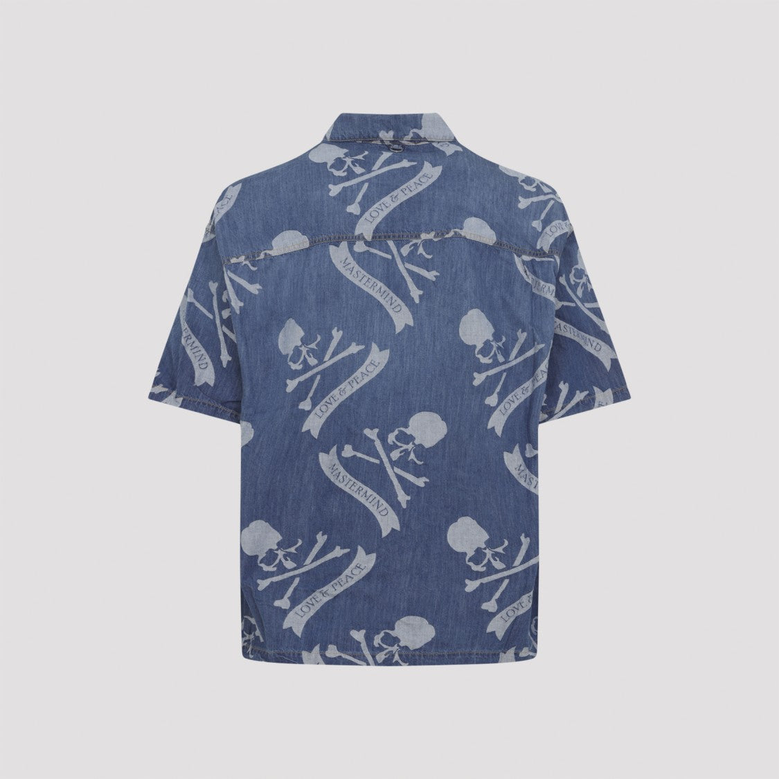 Mastermind Denim Shirt With Repeated Skull Pattern
