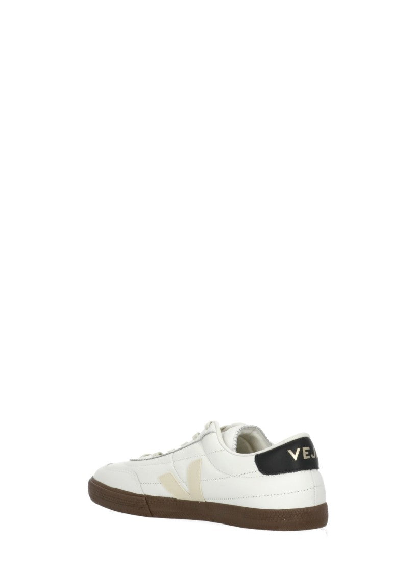 Veja Ivory Panenka V Logo Leather Sneakers