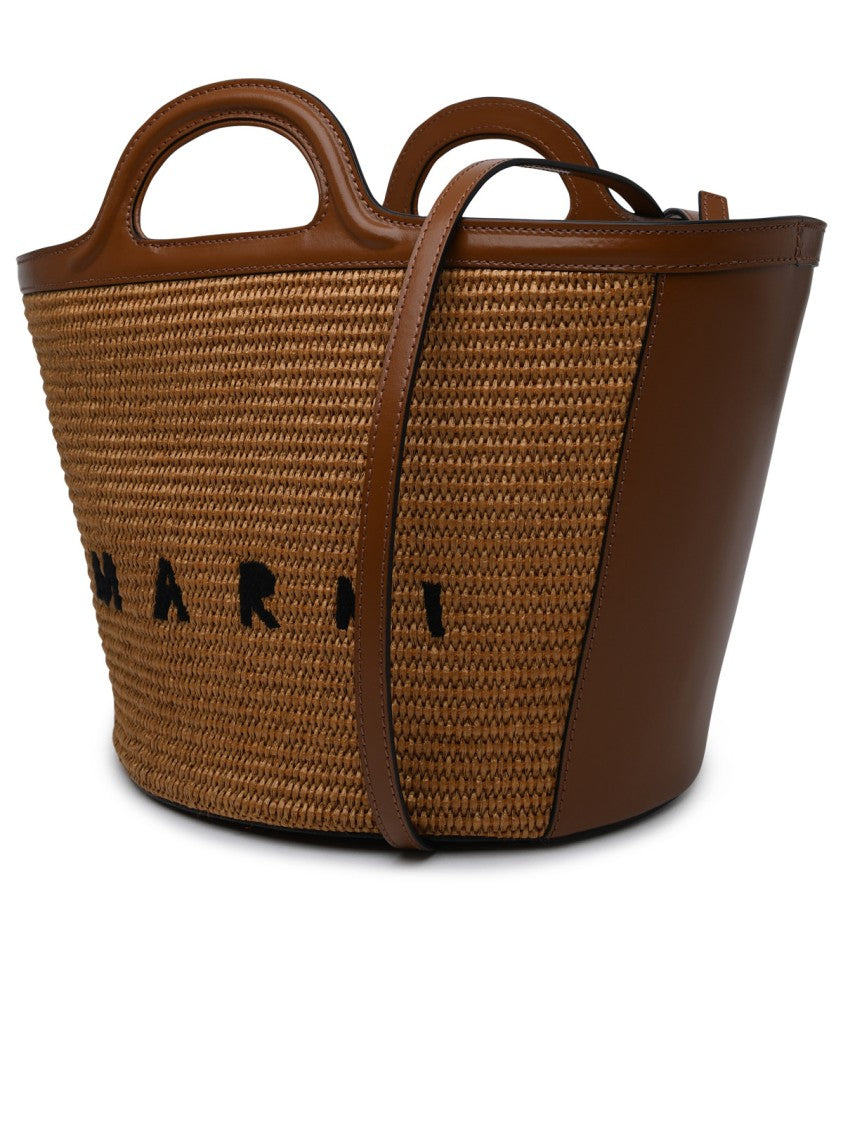 Marni Brown Leather Blend Tropical Bag