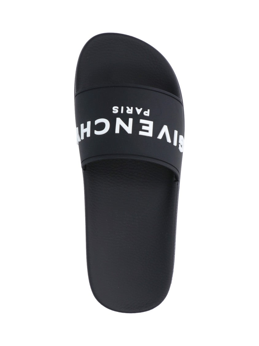 Givenchy "Paris" Flat Sandals – Black