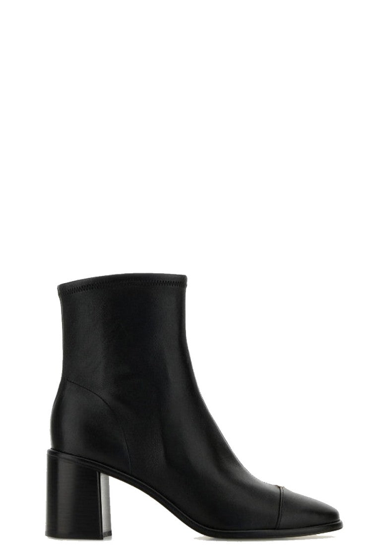 Tory Burch Black Leather Cap-Toe Sock Bootie