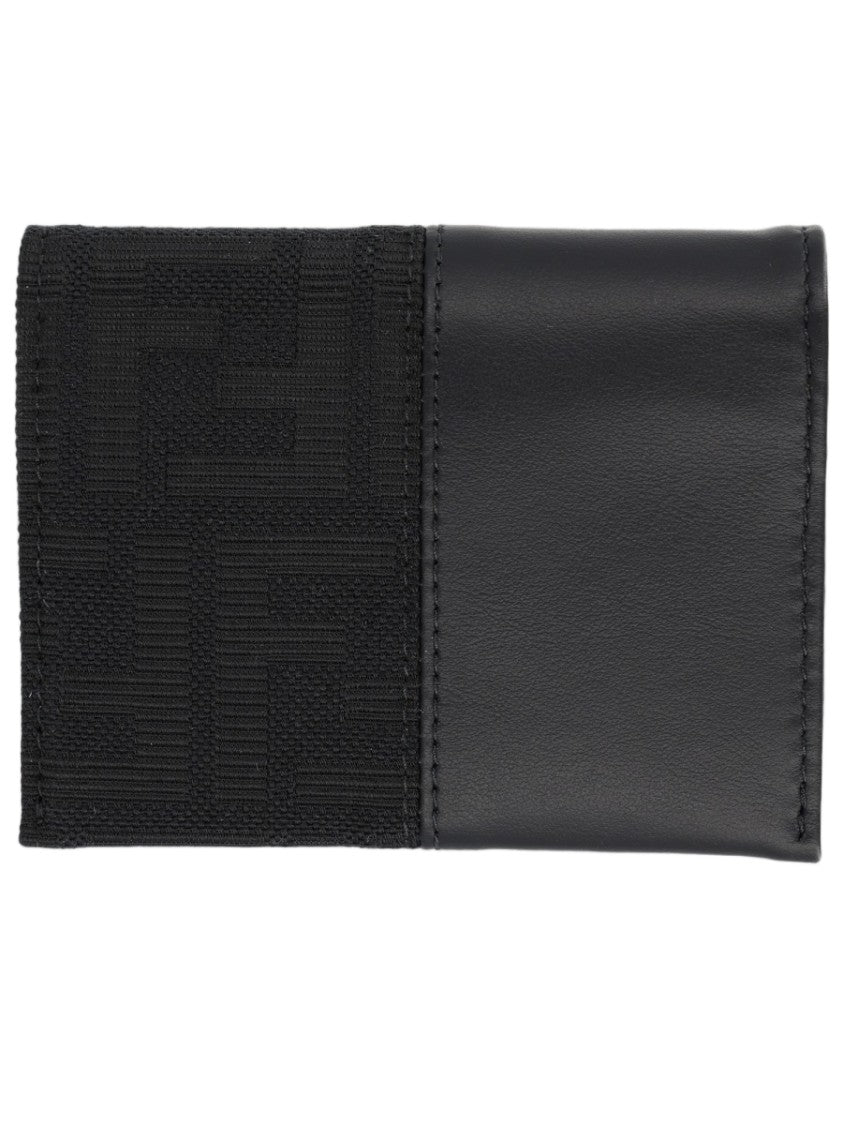 Fendi Black Geometric Pattern Calfskin Wallet