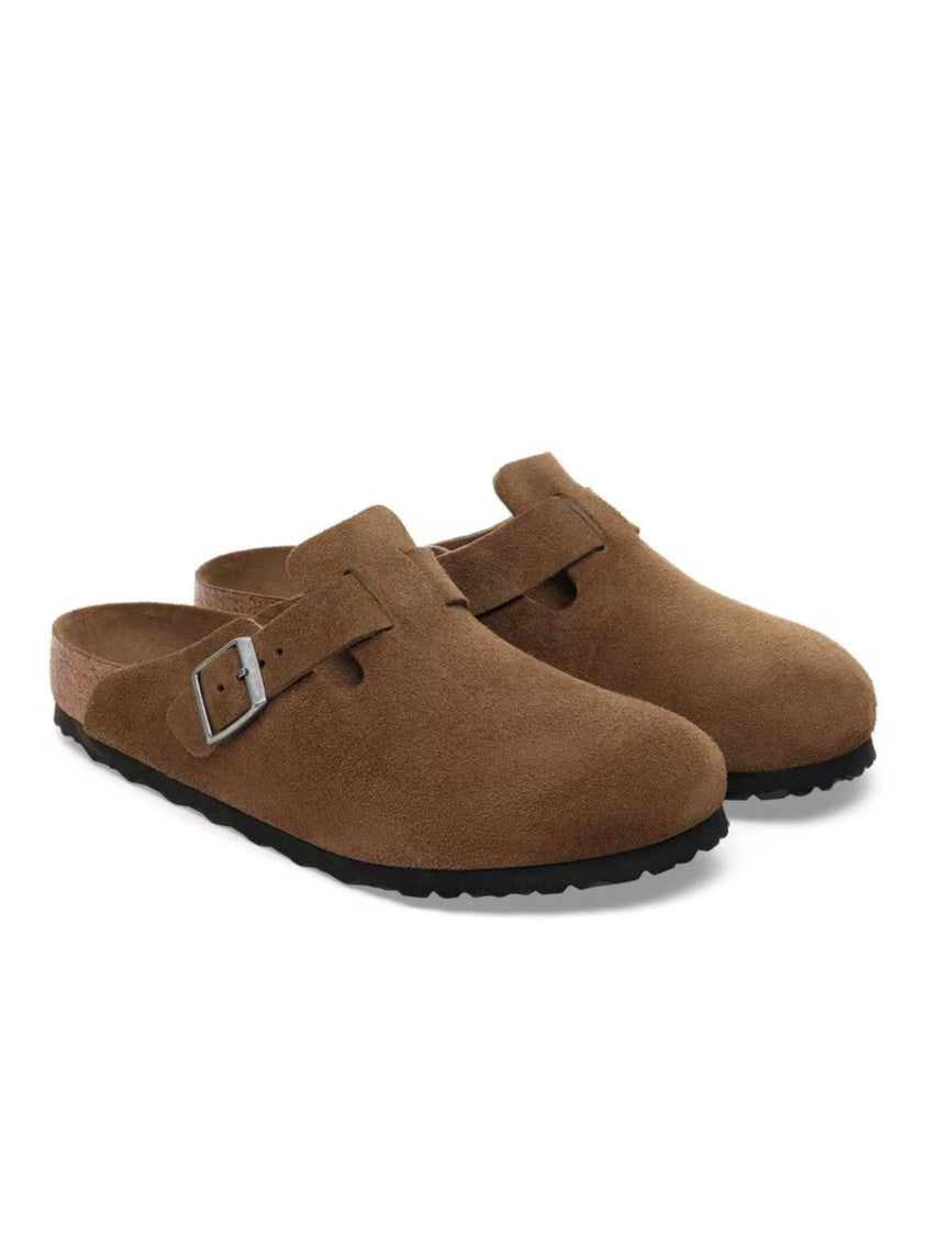 Birkenstock Closed-Toe Suede-Like Sandals With Adjustable Buckle Strap