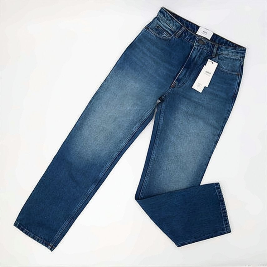 Ami Classic Straight-Leg Denim Pants With Vintage Fade