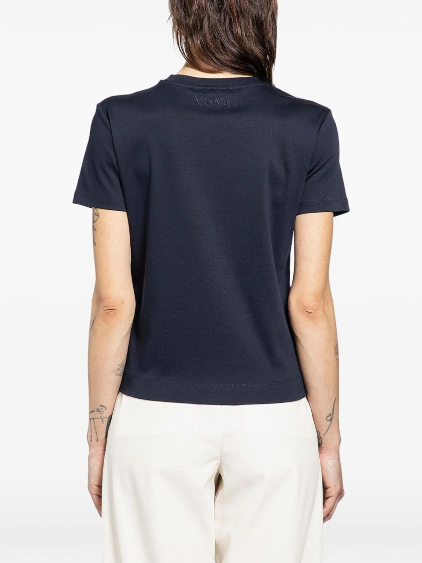 Max Mara Blue Crew Neck Cotton T-Shirt