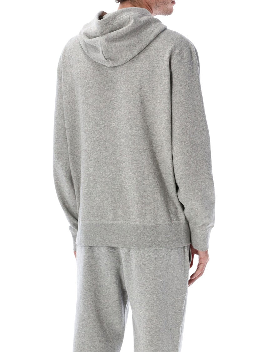 Polo Ralph Lauren Heathered Cotton-Blend Hoodie With Drawstring