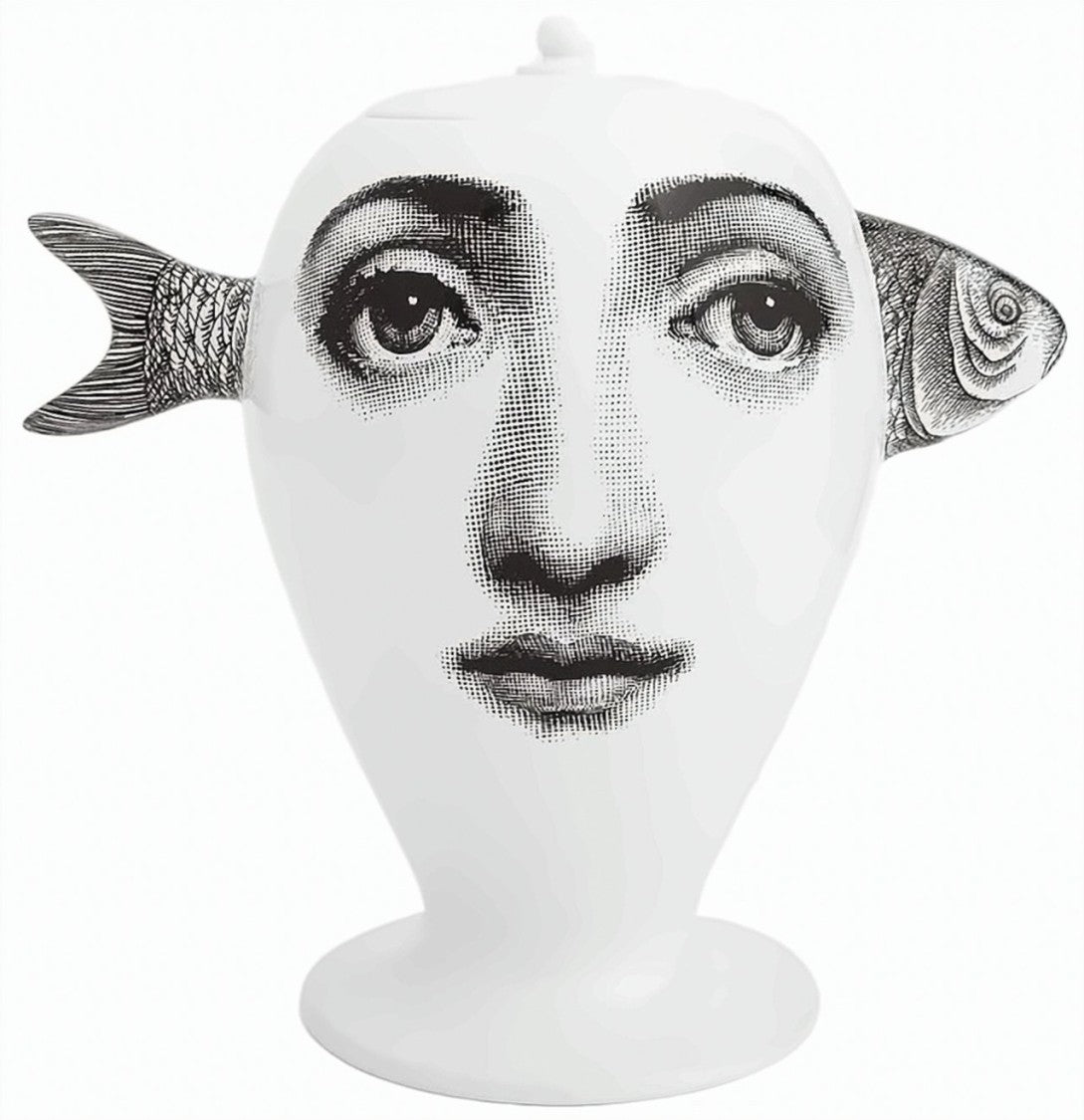 Fornasetti Pesce Vase Ceramic Fish Handle Vase