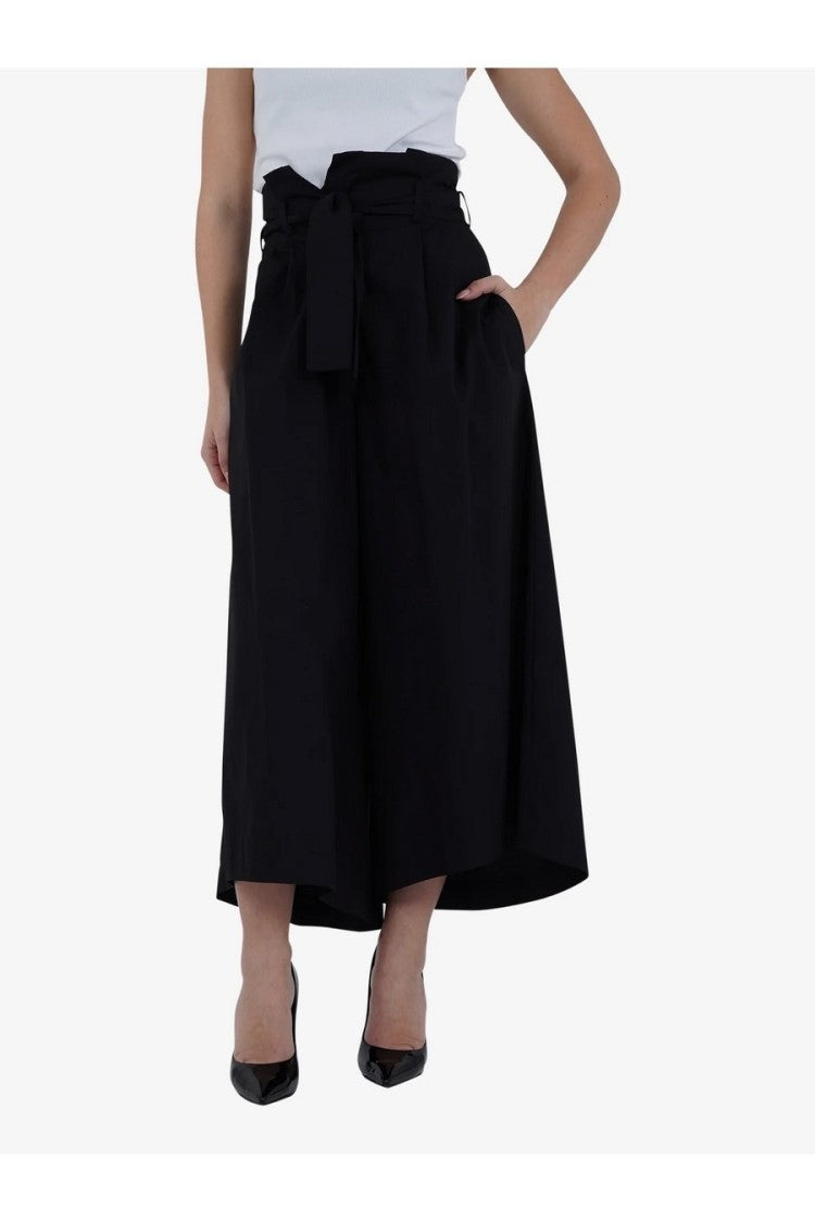 Simona Corsellini White Wide-Leg High-Waist Cotton Trousers