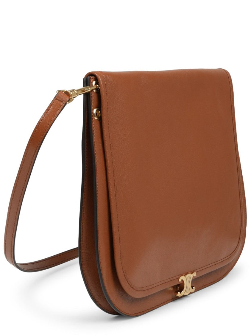 Celine Structured Shoulder Bag In Smooth Lamb Leather