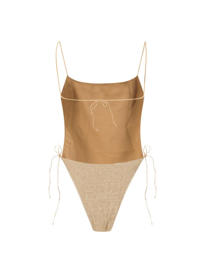 Oséree Gold Lumière Metallic One-Piece Swimsuit
