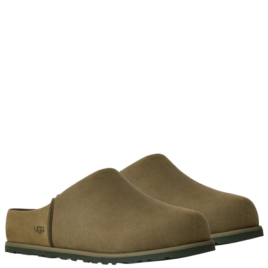 Ugg Slip-On Sabots In Muted Pinecone Nubuck Leather