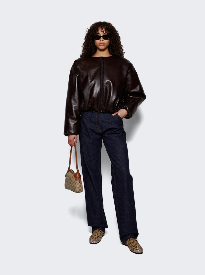 Magda Butrym Collarless Jacket Burgundy