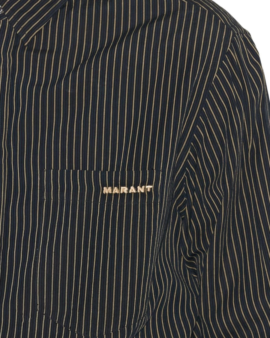 Isabel Marant Long Sleeve Pinstripe Shirt With Button-Down Front