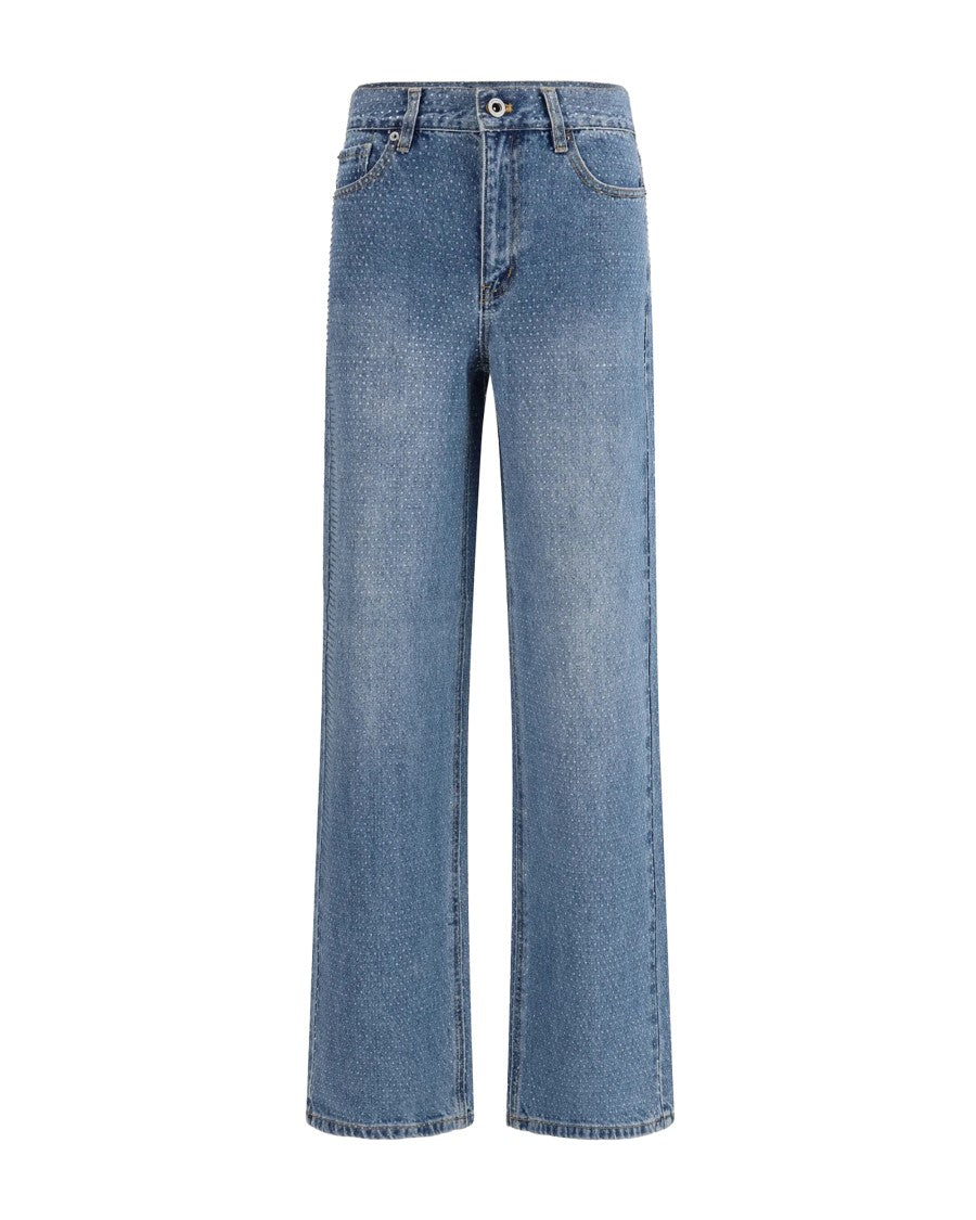 Self-Portrait Straight-Leg Jeans With Strass Inspired Detailing