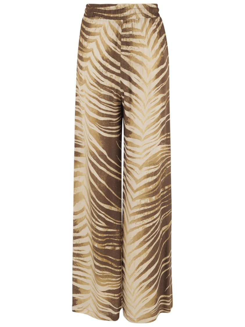 Just Cavalli Multicolor Brushstroke Abstract Viscose Wide-Leg Pants