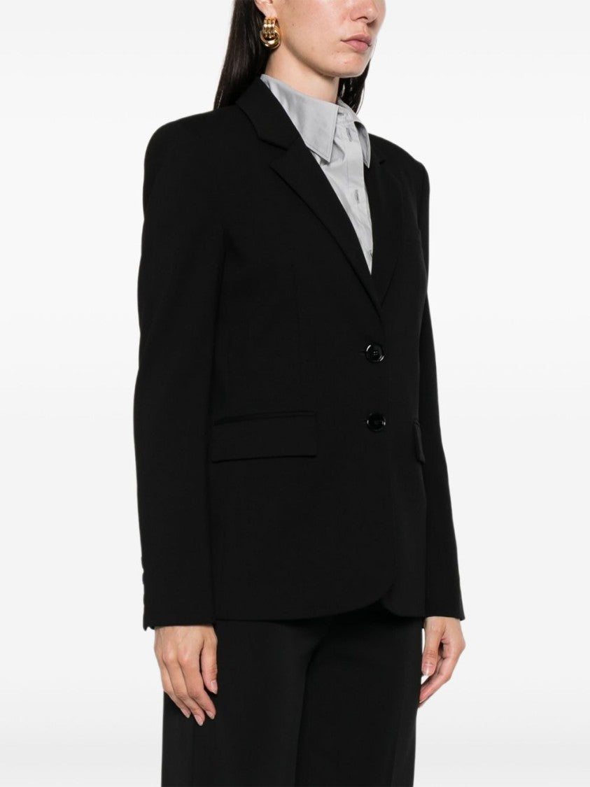 Pinko Tailored Black Jacket With Notched Lapel And Structured Shoulders