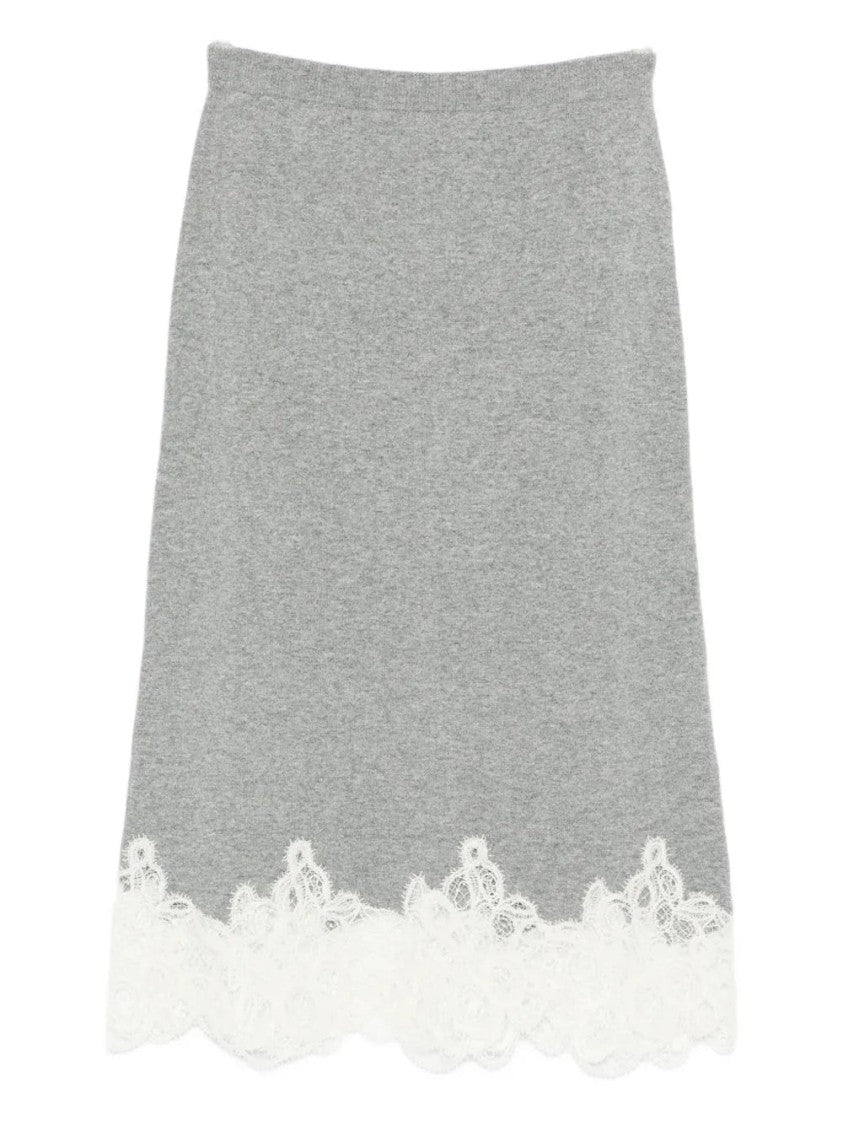 Fabiana Filippi Lace-Trimmed Pencil Skirt