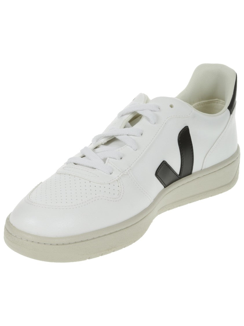 Veja V-10 Low-Top White Leather Sneakers
