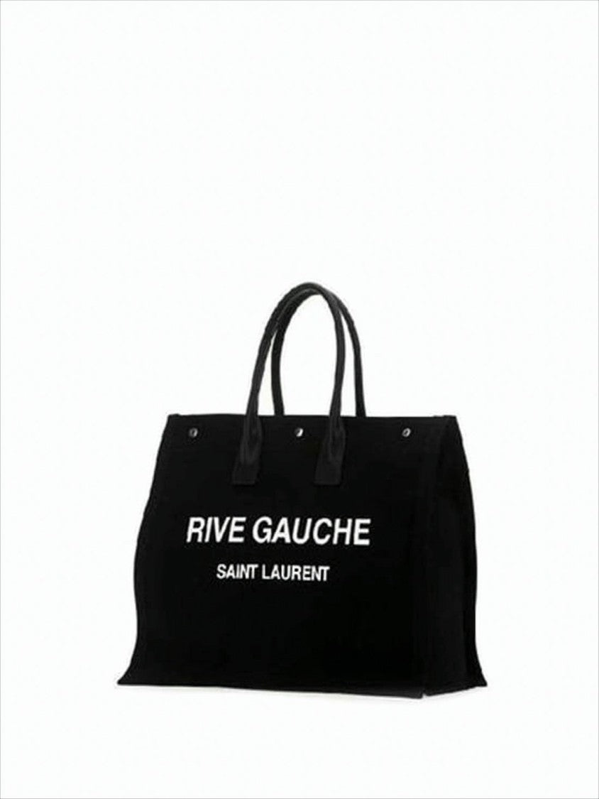 Saint Laurent Structured Cotton-Linen Tote With Iconic Branding