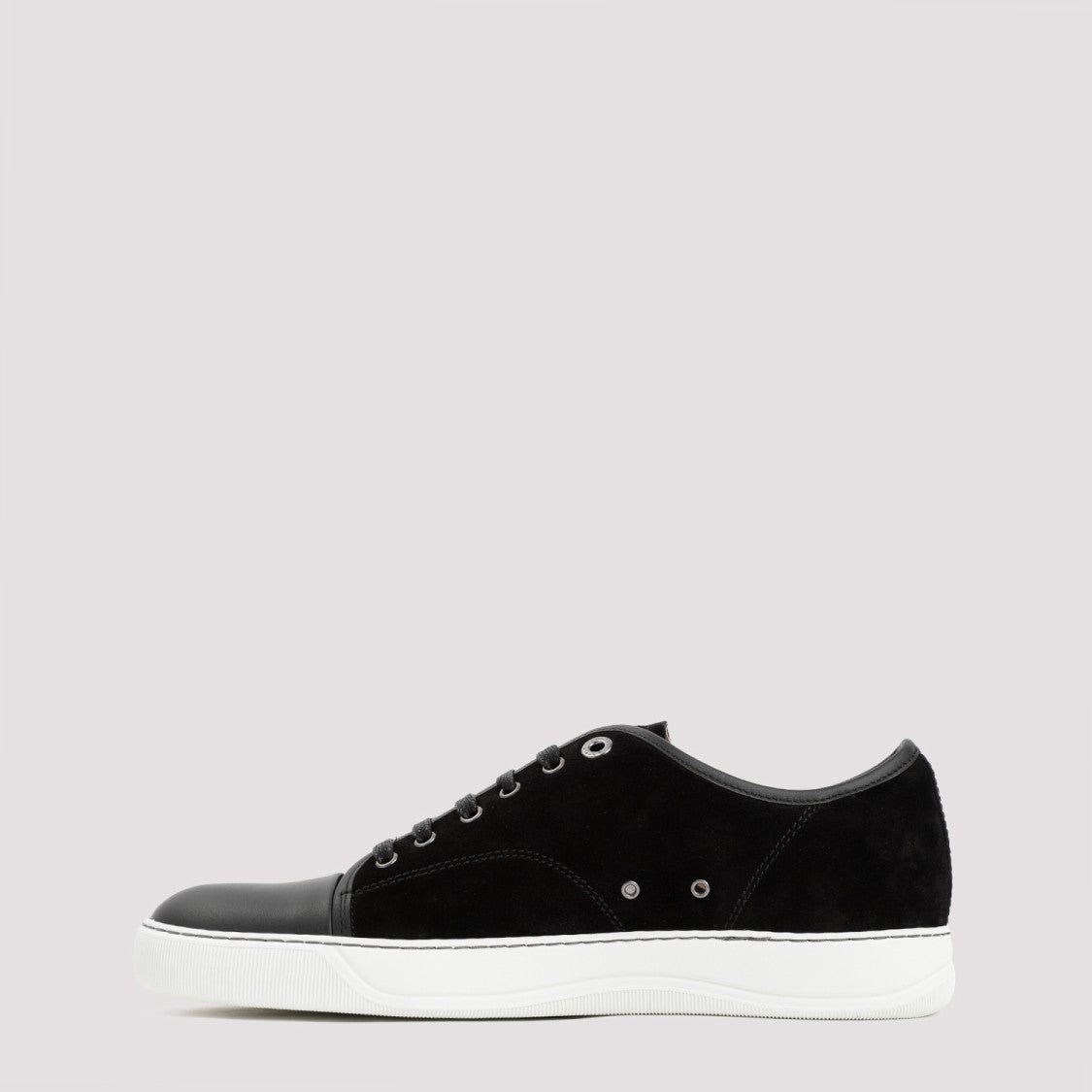 Lanvin Suede And Nappa Captoe Low To Sneakers