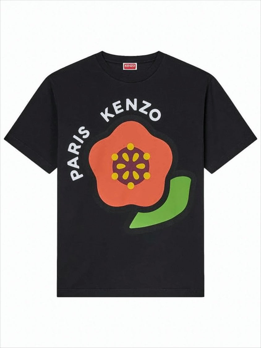 Kenzo Graphic Short-Sleeve T-Shirt With Bold Flower Motif