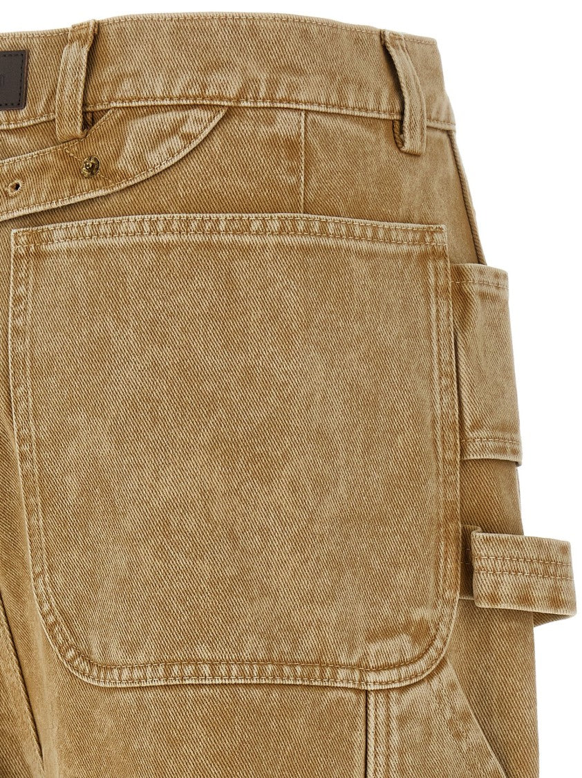 Moschino Garment-Dyed Cotton Drill Trousers With Multi-Pocket Style