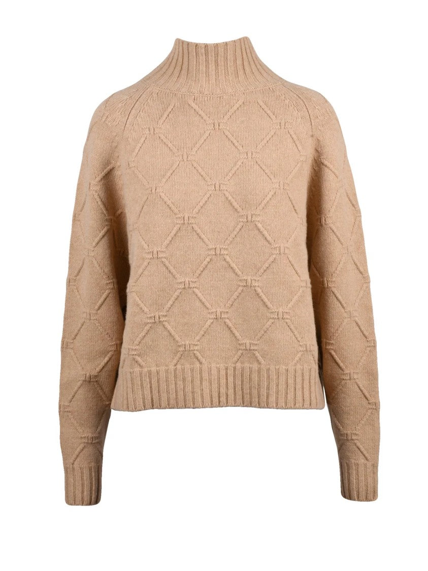 Elisabetta Franchi Turtleneck Sweater In Luxurious Wool And Cashmere Blend