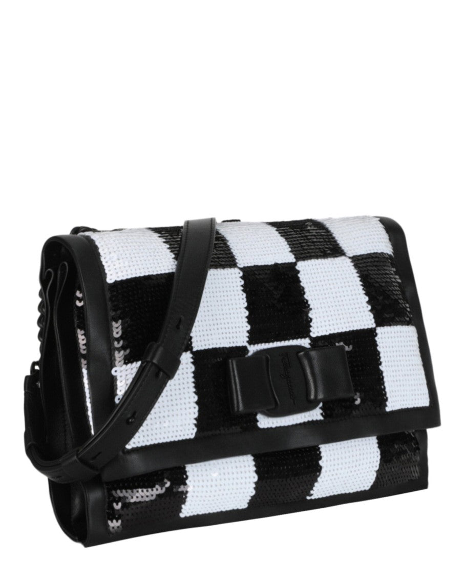 Ferragamo Checkered Sequin Shoulder Bag