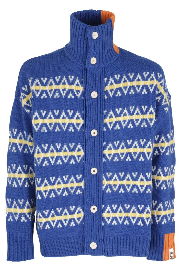Right For Royal Blue And Yellow Striped Cardigan