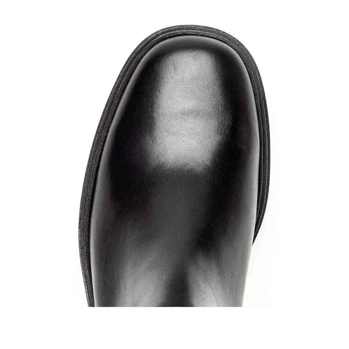Gabor Black Tall Polished Side Zipper Leather Ankle Boots
