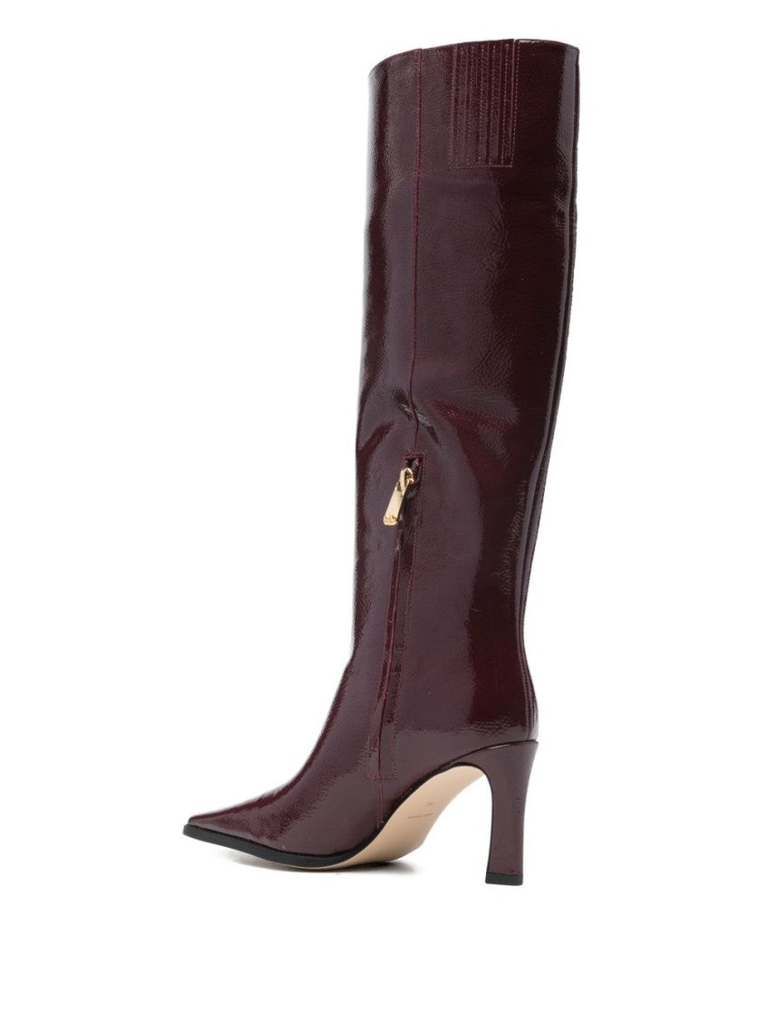 Michael Kors Mid-Calf Red Calfskin Ankle Boots