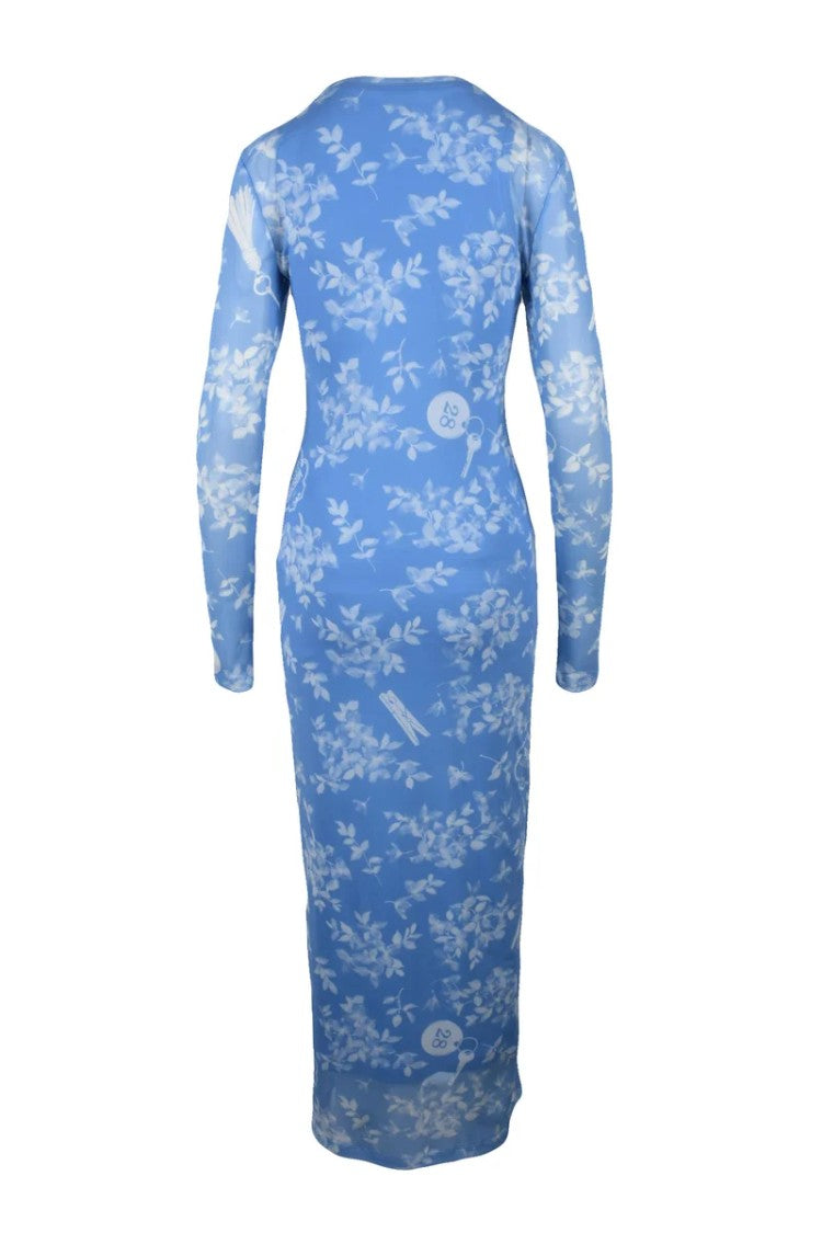 Mo5ch1no Jeans Jeans Silhouette Dress - Sky Blue/White