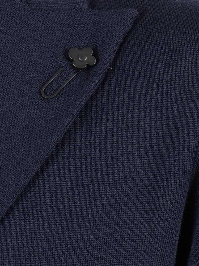 Lardini Double-Breasted Knit Jacket