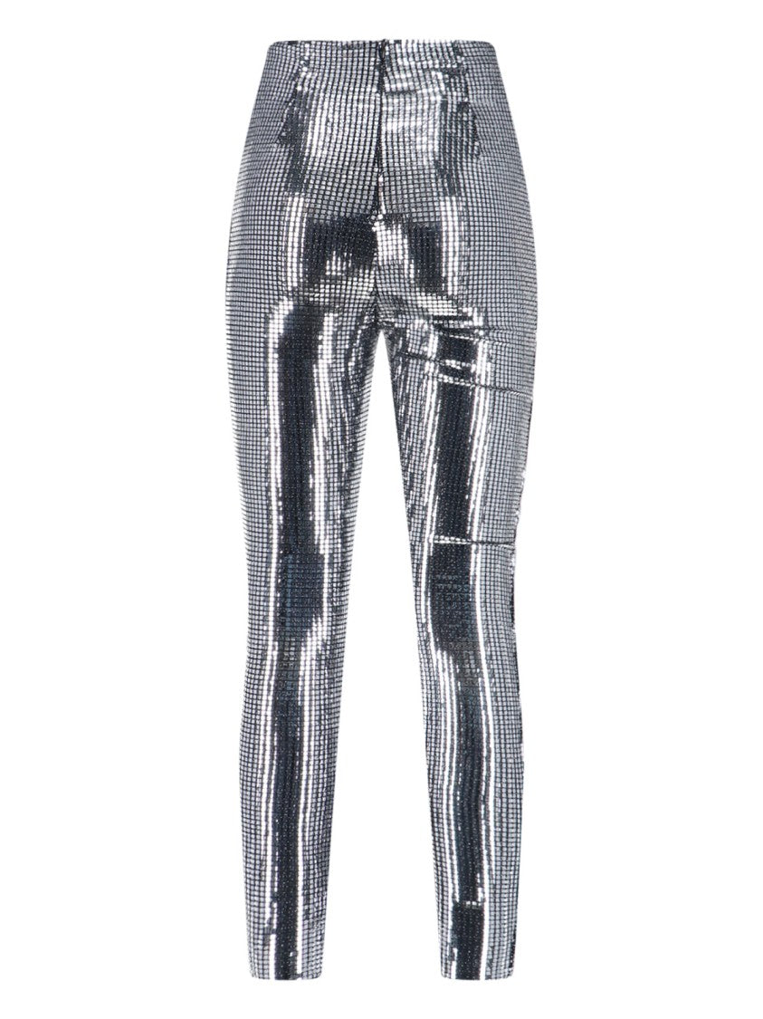 Mm6 By Maison Margiela Metallic Sequin Pants – Silver