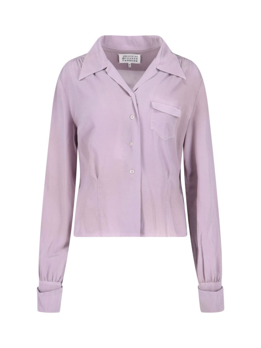 Maison Margiela Tailored Pink Shirt With Classic Collar And Button-Down Front
