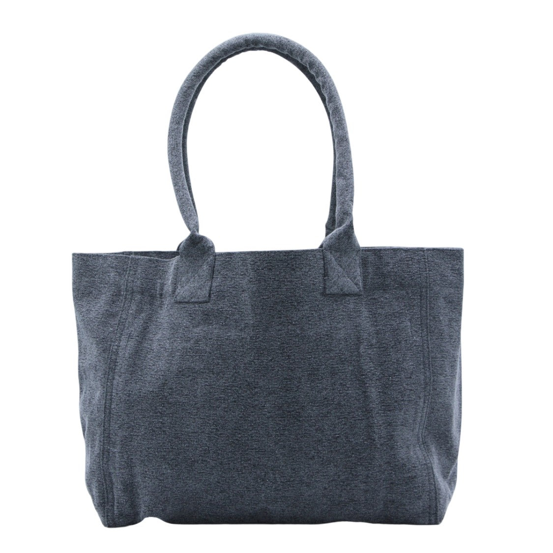 Isabel Marant Textured Tote Bag With Embroidered Logo In Dark Grey