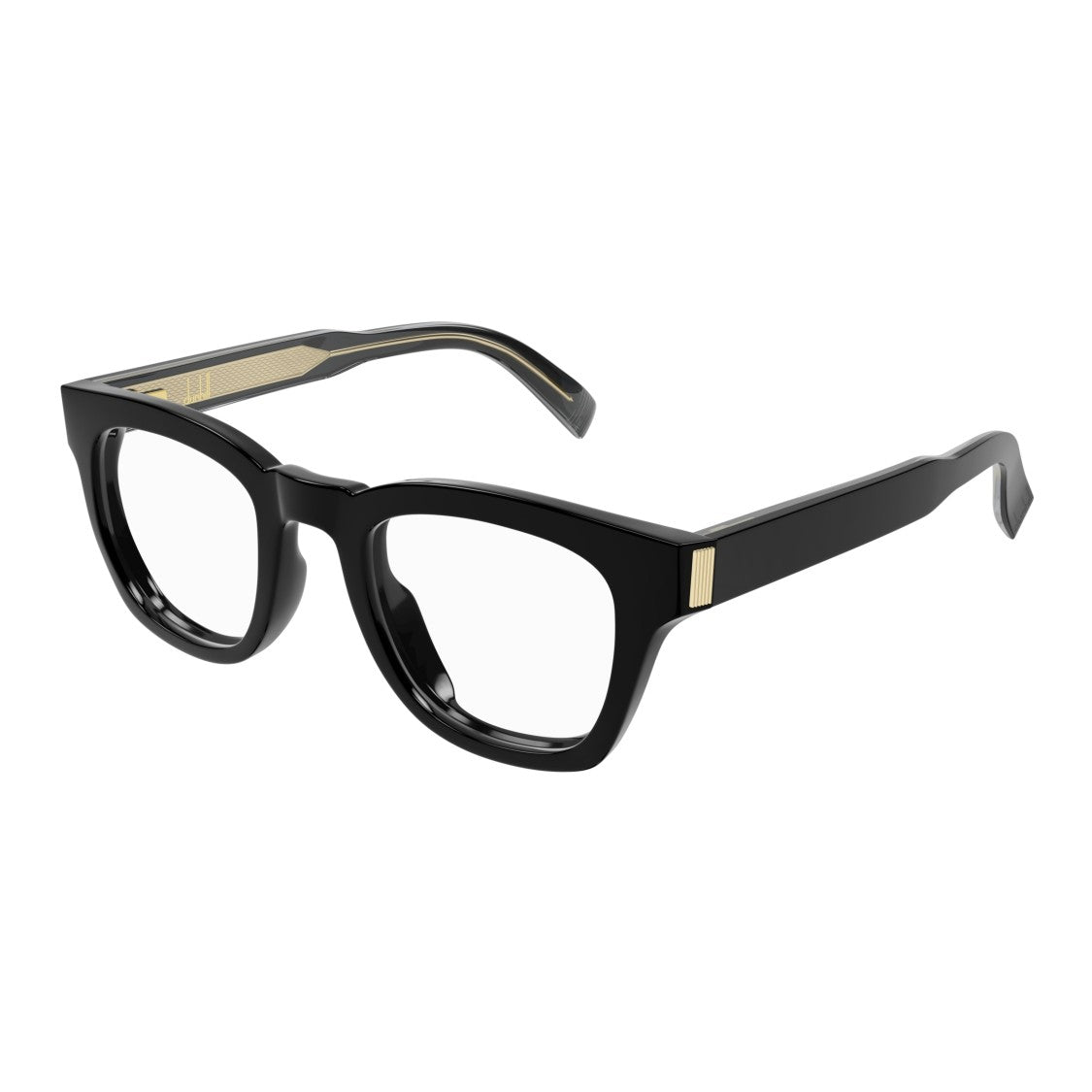 Dunhill Du0081o Bold Rectangular Sunglasses With Gold Accents