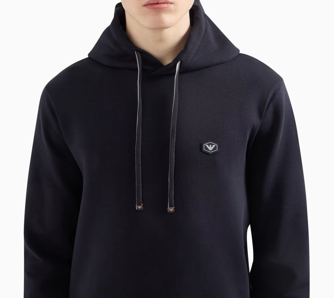 Emporio Armani Drawstring Hooded Sweatshirt With Logo Patch