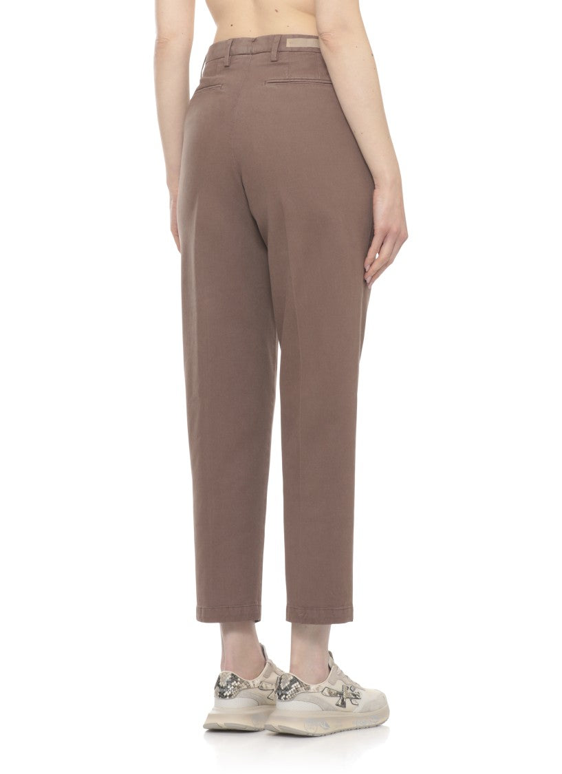 Briglia 1949 Brown Jeangw Cotton-Blend Straight-Leg Pants