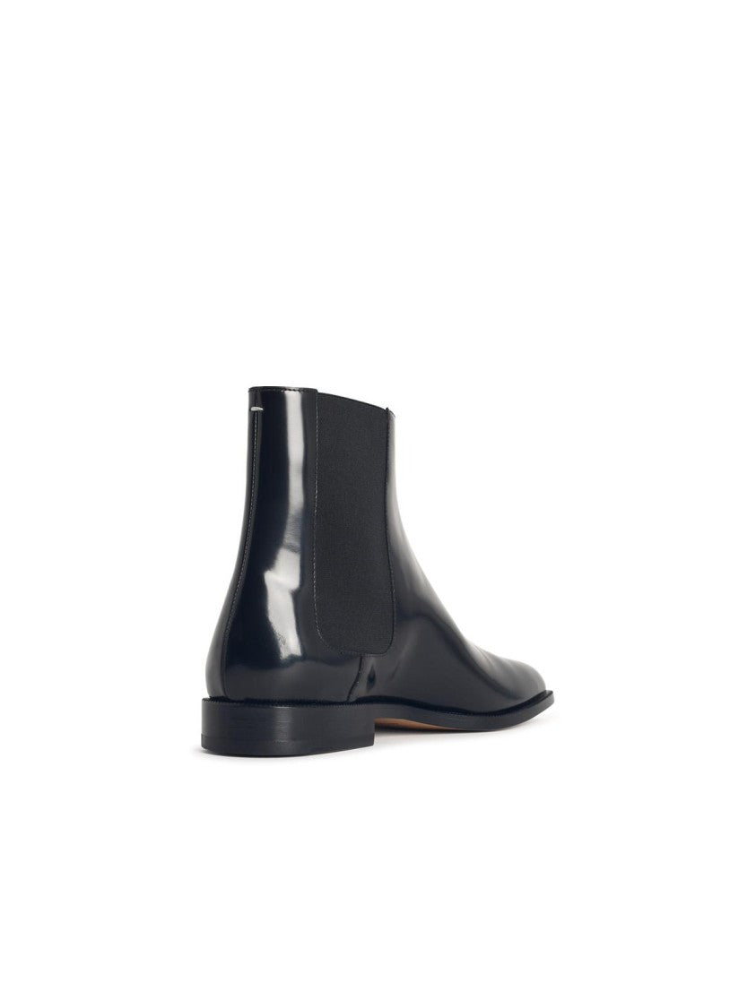 Maison Margiela Black Leather Tabi Ankle Boots