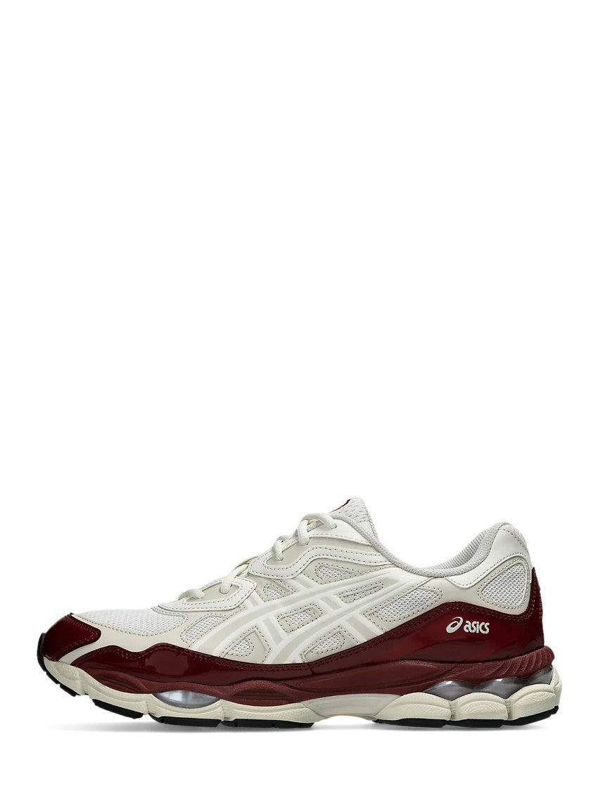 Asics White Burgundy Gel-Nyc Mesh Gel Sneakers