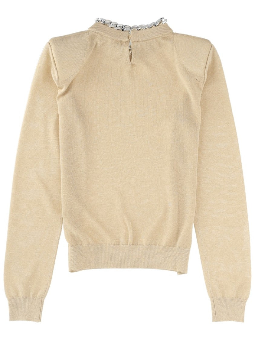 Circus Hotel Neutrals Silver Chain Fitted Sweater