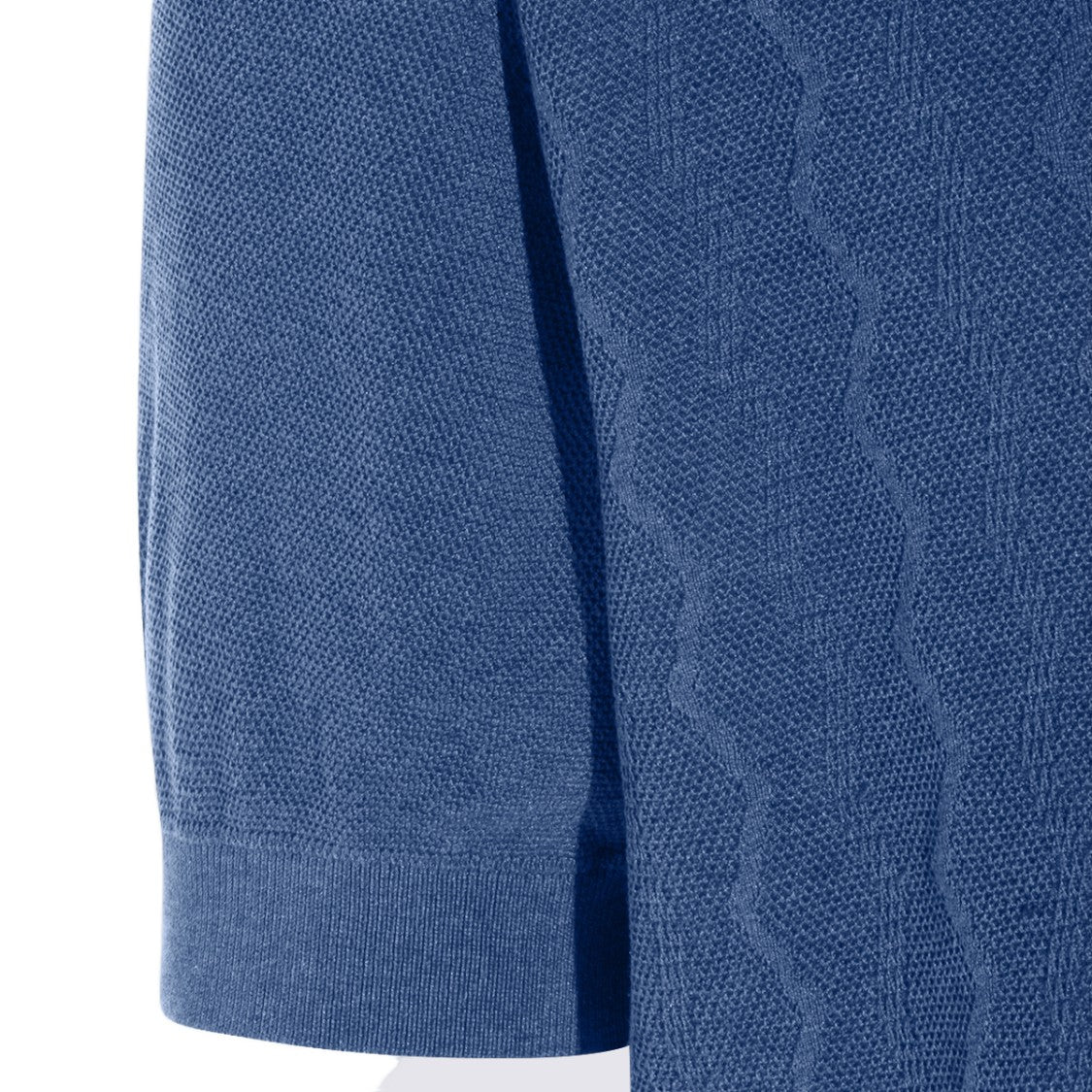 Piacenza Cashmere Textured Front Short-Sleeve Knit Top In Clear Blue Shade
