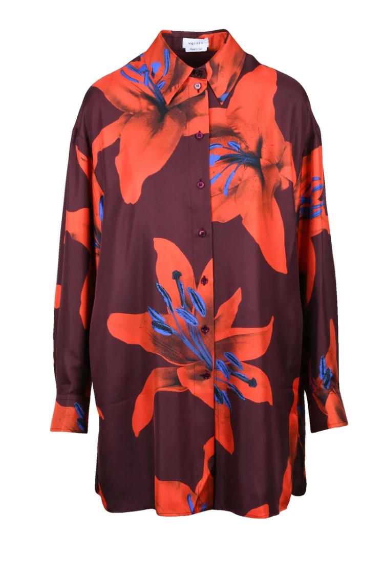 Alexander Mcqueen Silk Shirt - Bordeaux/Red