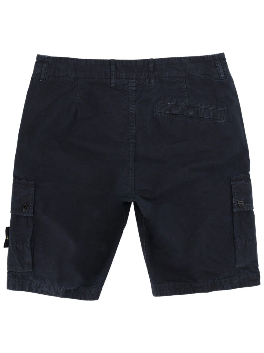 Stone Island Neutrals Logo Patch Flap Pockets Cargo Shorts