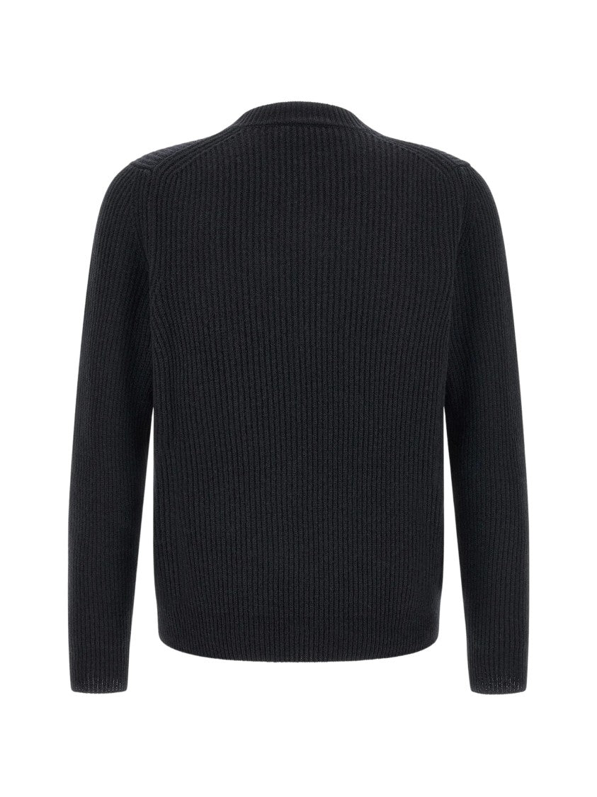 Zanone Giro Cropped Ribbed Crewneck Knit Sweater