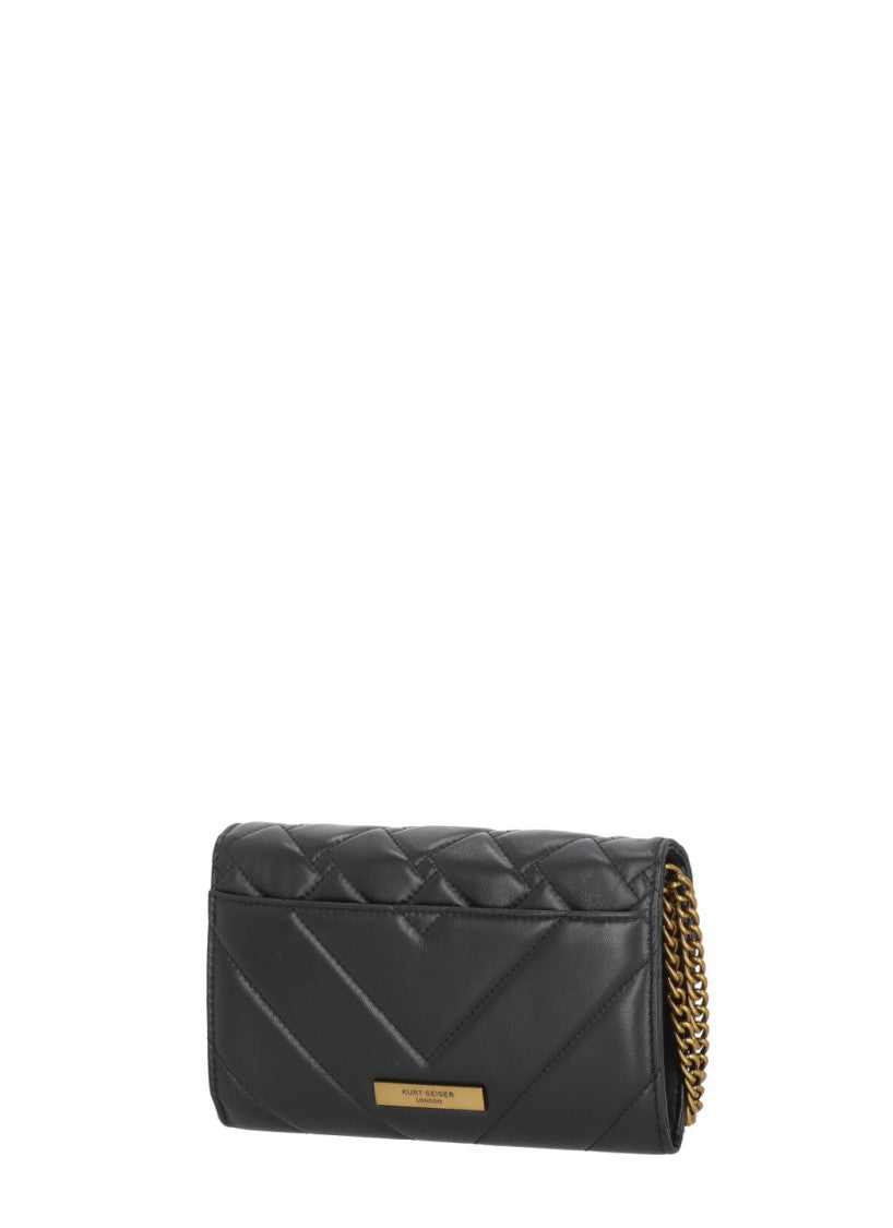 Kurt Geiger Black Kensington Leather Shoulder Wallet