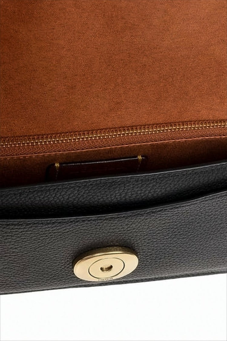 Coach Pebbled Texture Crossbody Bag With Gold-Tone Clasp